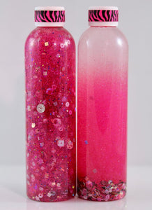 8oz Calming Glitter Bottle - Dark Pink Party