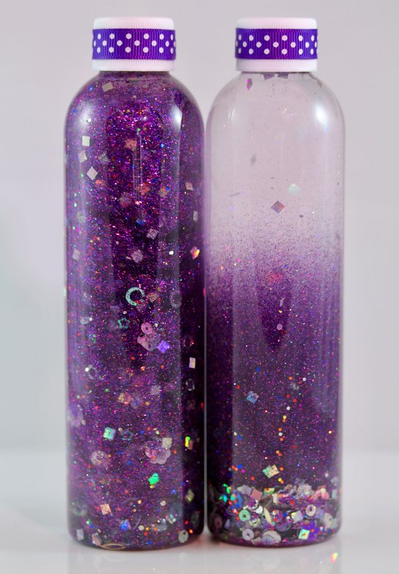 8oz Calming Glitter Bottle - Deep Purple