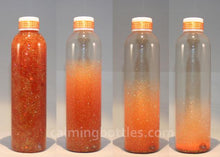 Load image into Gallery viewer, 8oz Calming Glitter Bottle - Pumpkin Treat Orange