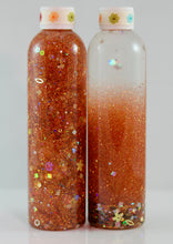 Load image into Gallery viewer, 8oz Calming Glitter Bottle - Pumpkin Treat Orange