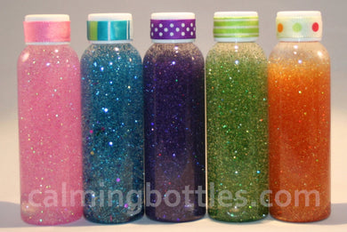 Set of 8 2oz Mini Calming or Time Out Bottle (Glitter) - Various
